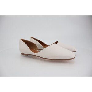 Franco Sarto Women’s A-Santo D'Orsay Flats Size 6.5 Ivory White Leather Square
